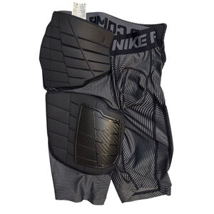 Nike Pro Combat Padded Compression Men's Shorts Gray Black Stripes Size Small